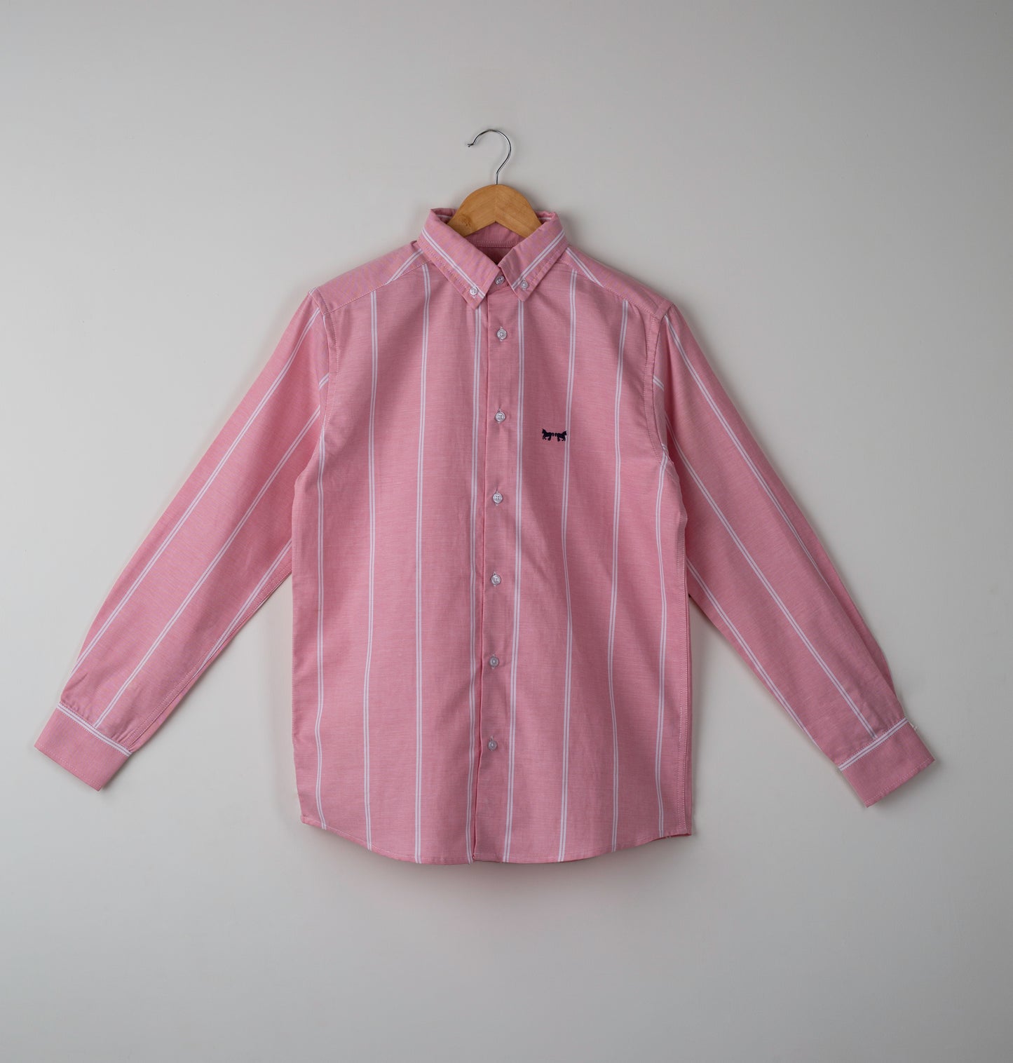 Camisa Oxford Rosa Claro Rayas