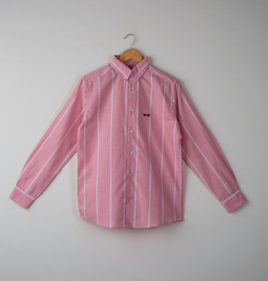 Camisa Oxford Rosa Claro Rayas