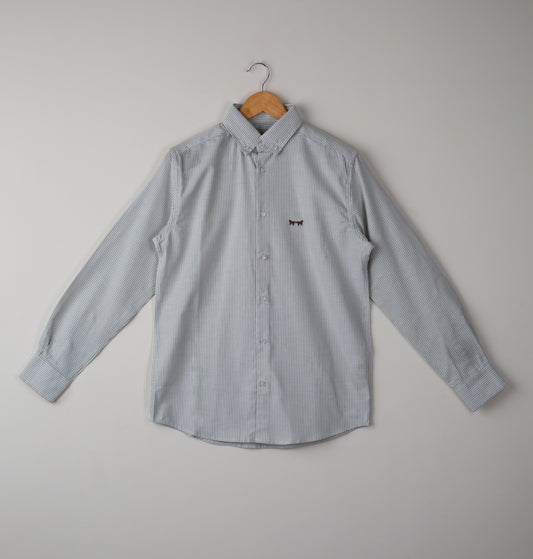 Camisa Oxford Sage Green Rayas