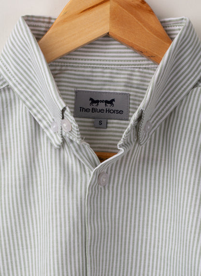 Camisa Oxford Sage Green Rayas