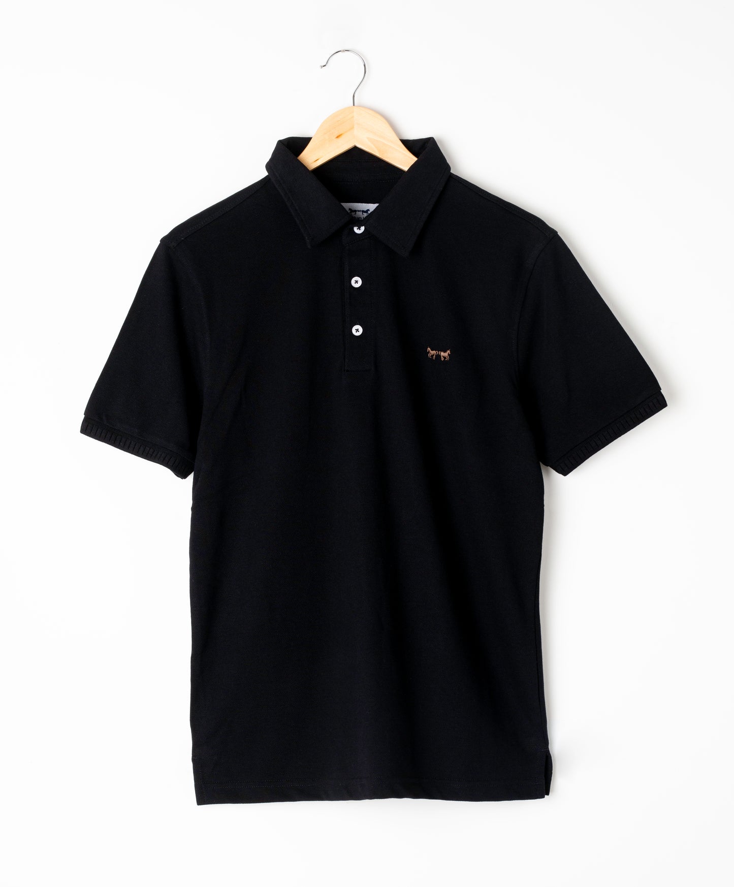 Polo Negro Manga Corta