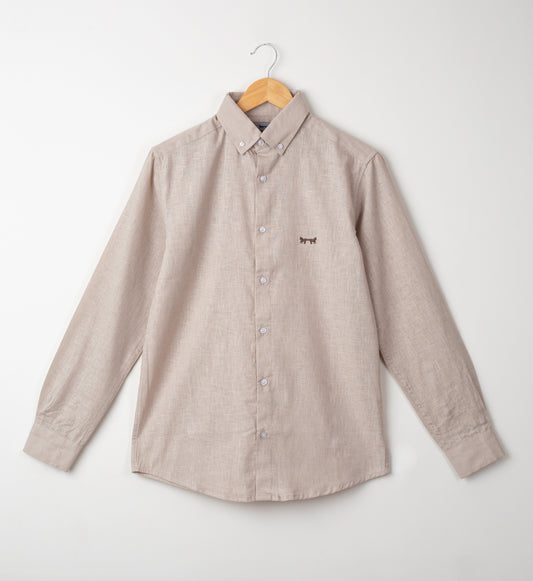 Camisa Lino Pale Khaki